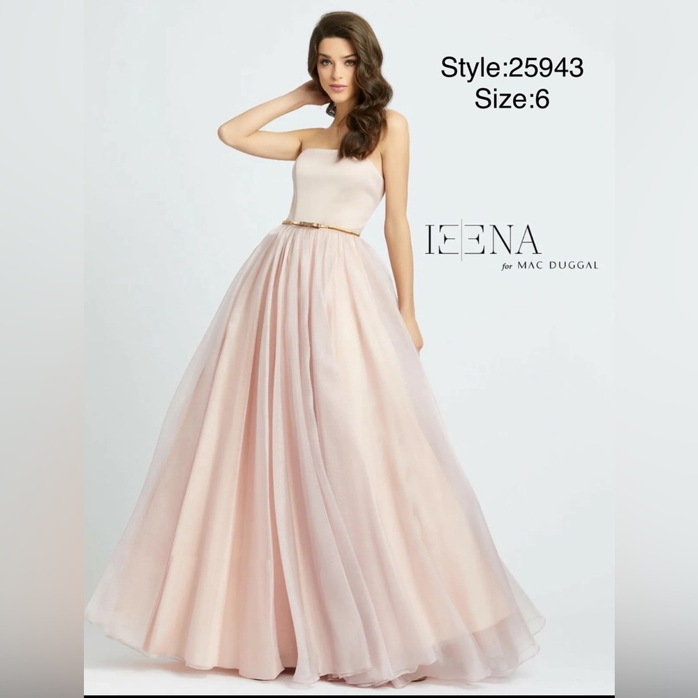 Rose pink strapless ball gown (missing belt)